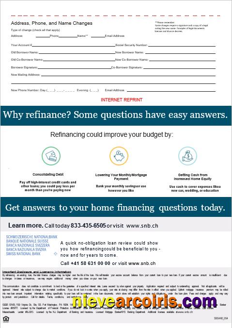 Switzerland Swiss National Bank SNB mortgage statement, 3 pages 3